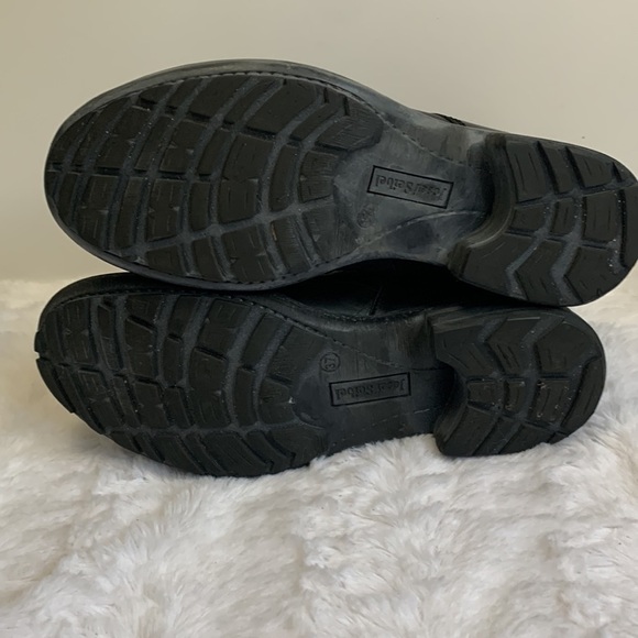 JOSEF Seibel black suede leather fur lace up combat moto low boots booties - Picture 6 of 8